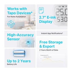 TP-Link Tapo T315 fehér okos hőmérséklet és páratartalom jelző