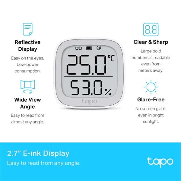 TP-Link Tapo T315 fehér okos hőmérséklet és páratartalom jelző
