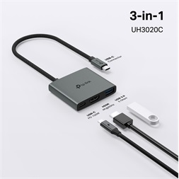 TP-Link UH3020C 3in1 szürke USB-C HUB