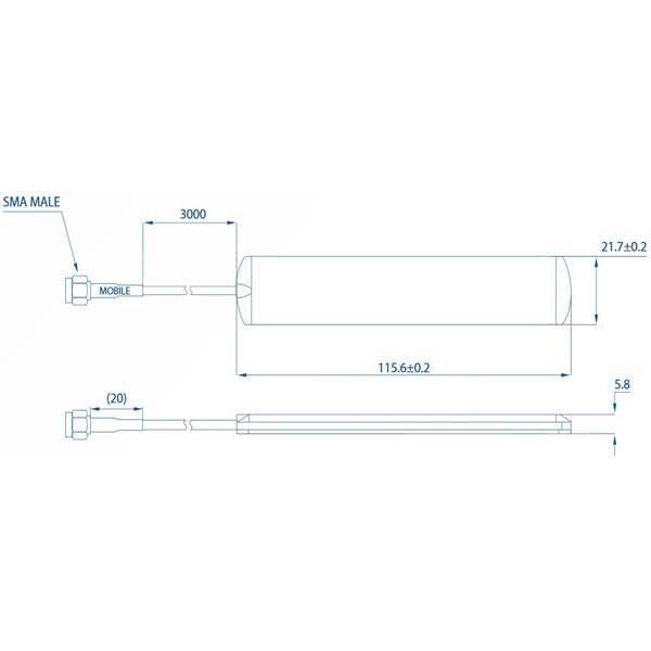 Teltonika PR1AS420 Mobile ragasztással rögzíthető SMA antenna