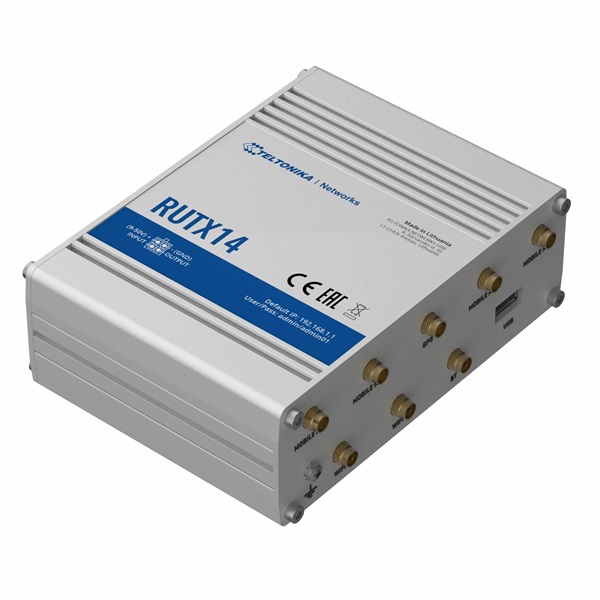 Teltonika RUTX14 4xGbE LAN 2xminiSIM 4G/LTE CAT12 Bluetooth Dual Band Vezeték nélküli Gigabit ipari router