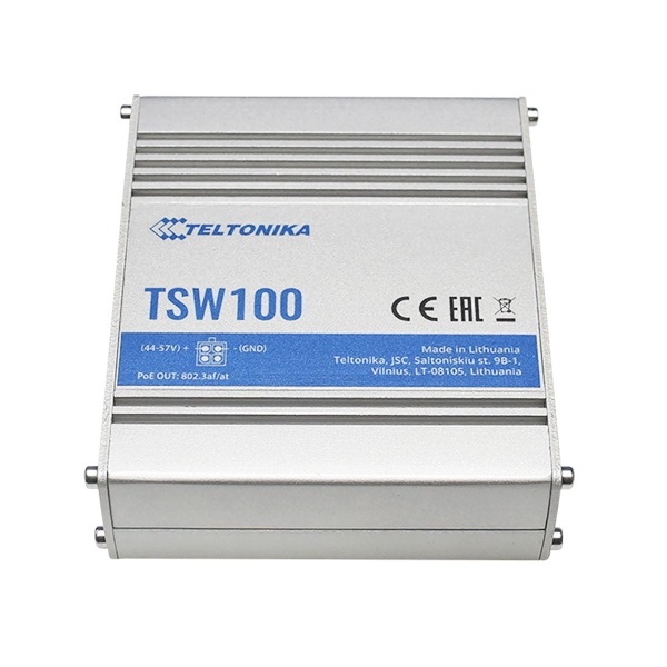 Teltonika TSW100000000 5x GbE PoE LAN nem menedzselhető PoE+ switch