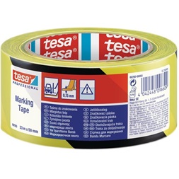 Tesa 60760 33mx50 mm fekete/sárga padlójelölő szalag