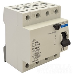 Tracon TFV4-25030 4 pólusú 25A 30mA 6kA AC áram-védőkapcsoló