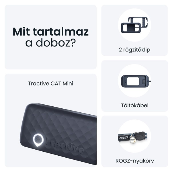 Tractive GPS CAT Mini kék macska GPS nyomkövető és tevékenységfigyelő