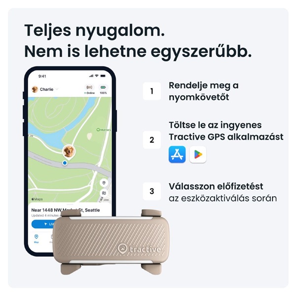 Tractive GPS DOG 6 barna kutya GPS nyomkövető és tevékenységfigyelő