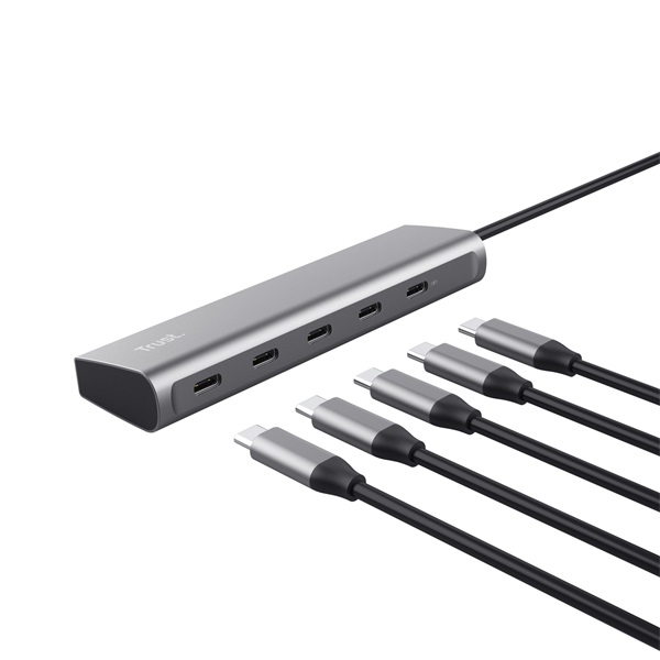 Trust 25136 Halyx 5 portos USB C ezüst hub