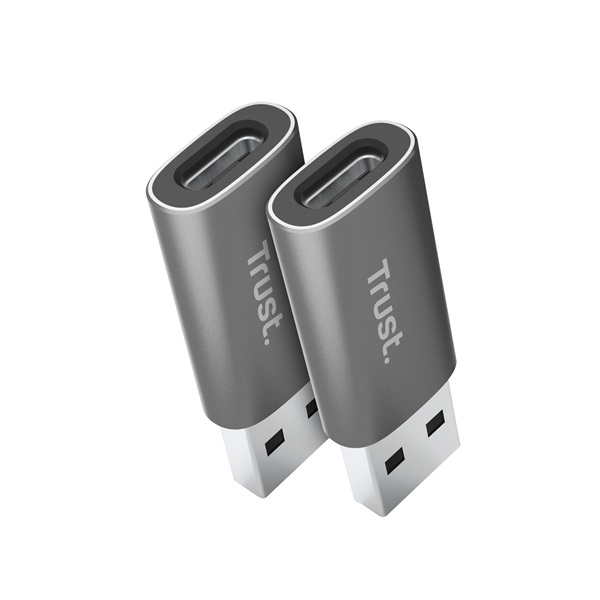 Trust 25573 Calyx 2db USB A/USB C szürke adapter