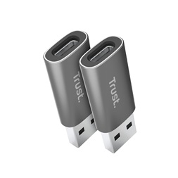 Trust 25573 Calyx 2db USB A/USB C szürke adapter