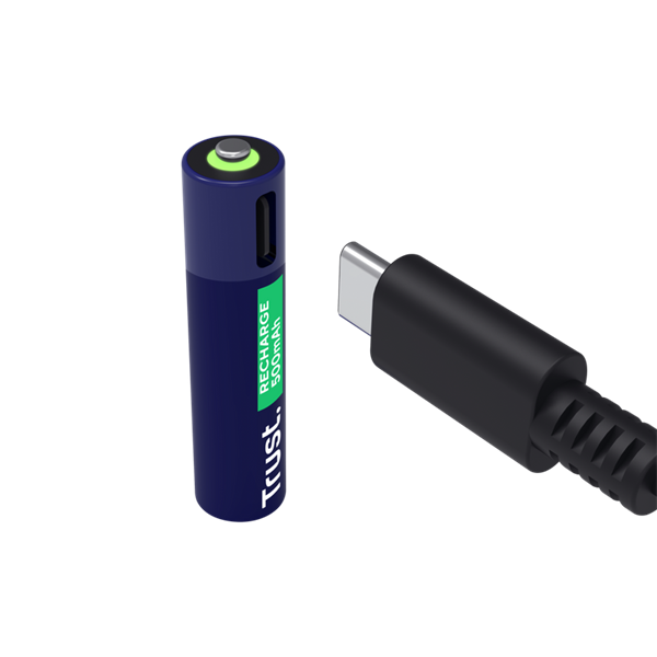 Trust újratölthető AAA elem USB-C csatlakozással 2db