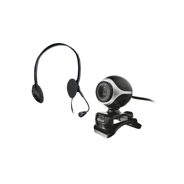 Trust Exis Pack 640x480 mikrofonos fekete fejhallgató + webkamera