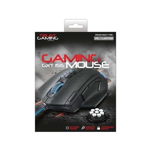 Trust GXT 155 Caldor fekete gamer egér