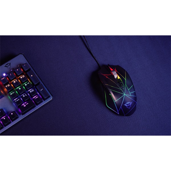Trust GXT 160X Ture 4500dpi RGB optikai gamer egér