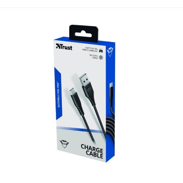 Trust 24168 GXT 226 Play & Charge PS5 fekete kábel
