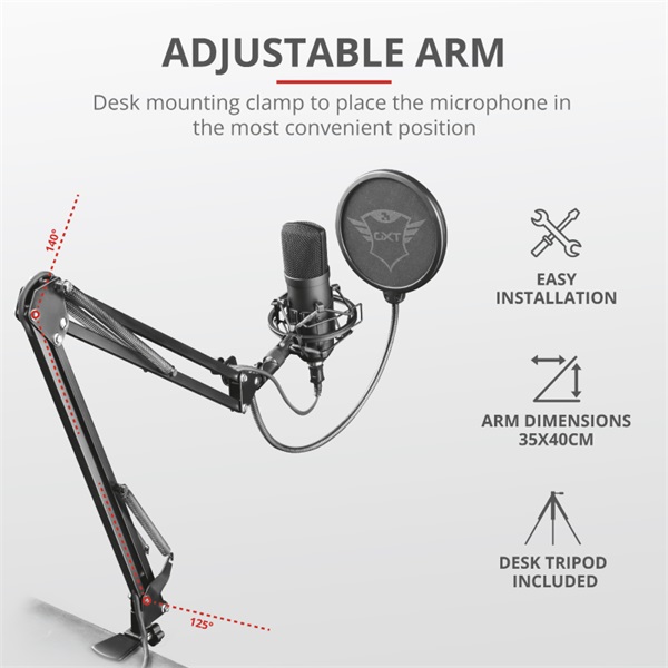 Trust GXT 252+ Emita Plus Streaming USB gamer mikrofon