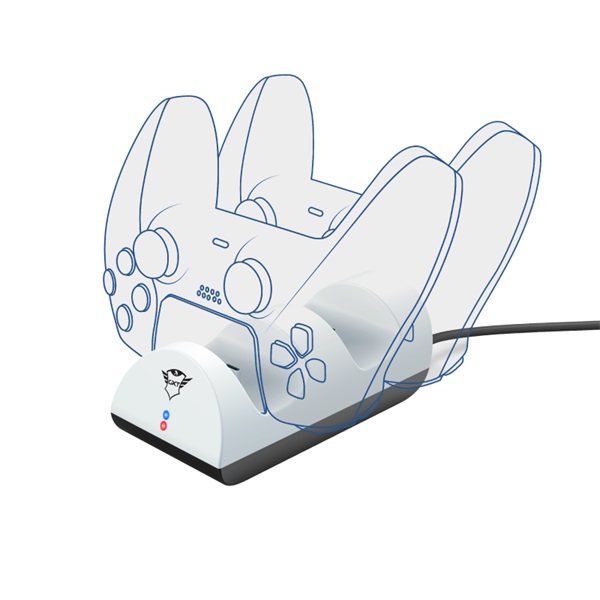 Trust 24451 GXT 254 Duo PS5 fehér kontroller töltőállomás