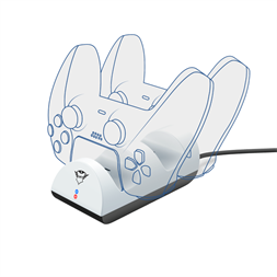 Trust 24451 GXT 254 Duo PS5 fehér kontroller töltőállomás