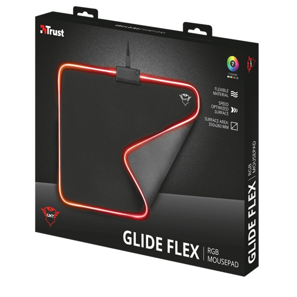 Trust GXT 762 Glide-Flex Illuminated flexible világító fekete gamer egérpad