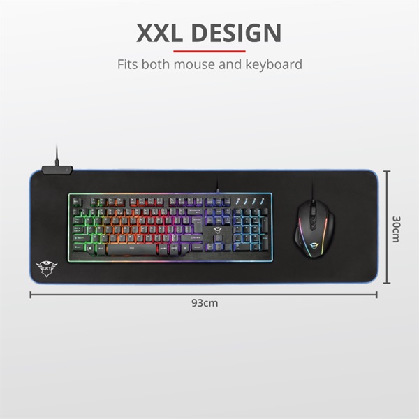 Trust GXT 764 Glide-Flex RGB  XXL világító fekete gamer egérpad