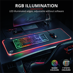 Trust GXT 764 Glide-Flex RGB  XXL világító fekete gamer egérpad