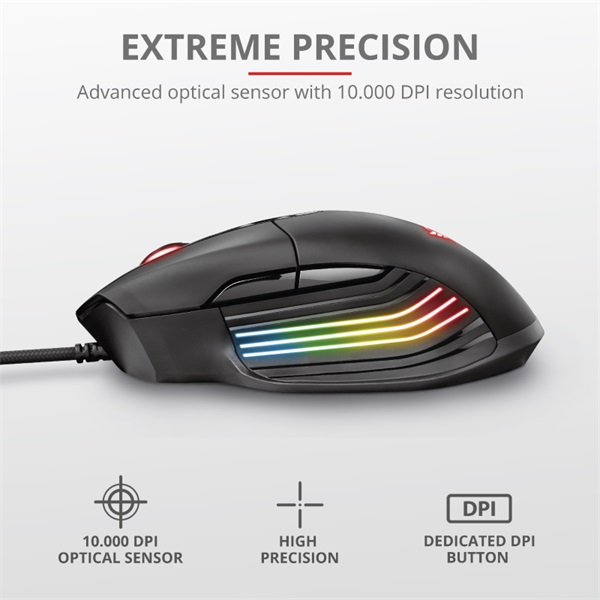 Trust GXT 940 Xidon RGB fekete gamer egér