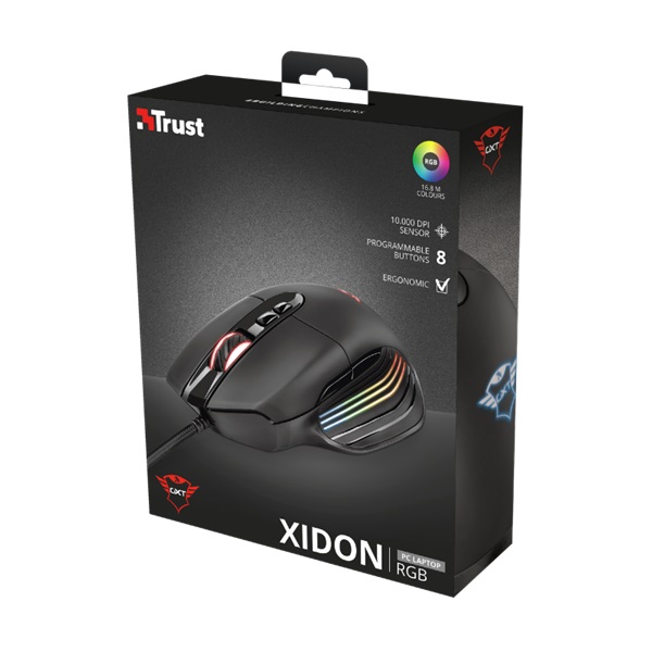 Trust GXT 940 Xidon RGB fekete gamer egér