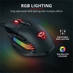 Trust GXT 940 Xidon RGB fekete gamer egér