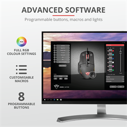 Trust GXT 940 Xidon RGB fekete gamer egér