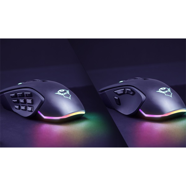 Trust GXT 970 Morfix cserélhető gombos 10000dpi RGB gamer egér