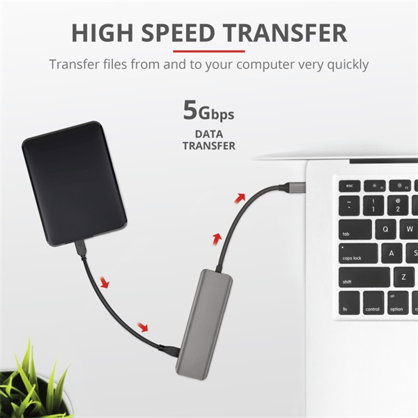 Trust Halyx 4 portos USB-C  USB3.2 alumínium HUB