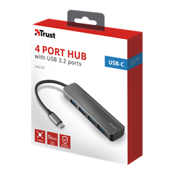 Trust Halyx 4 portos USB-C  USB3.2 alumínium HUB