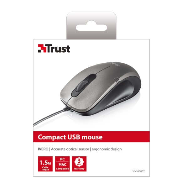 Trust Ivero Compact fekete-szürke egér