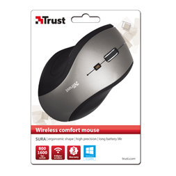 Trust Sura vezeték nélküli  ezüst-fekete egér