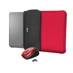 Trust Yvo piros 15,6" notebook tok + wireless egér