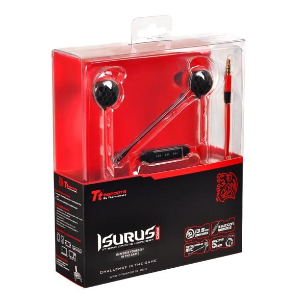 Tt eSPORTS ISURUS PRO mikrofonos fekete-piros gaming fülhallgató
