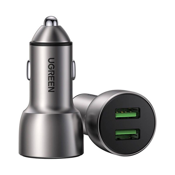 UGREEN CD213 36W 2xUSB QC 3.0 szürke autós töltő
