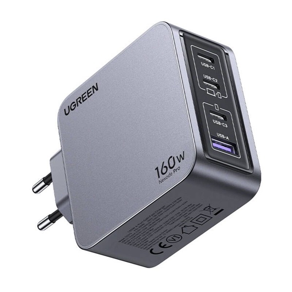 UGREEN Nexode Pro 160W GaN USB/3xUSB-C szürke hálózati töltő
