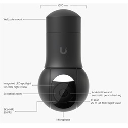 Ubiquiti UniFi UVC-G5-PTZ-B 4MP 2K kültéri fekete PTZ dómkamera