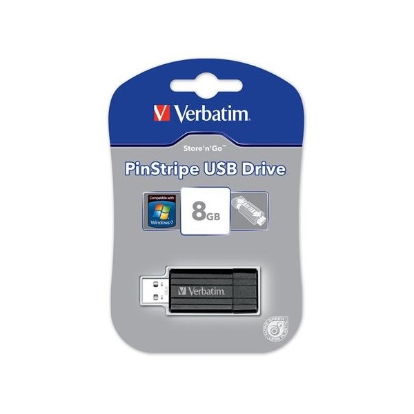 Verbatim 49062 PIN STRIPE 8GB USB 2.0 fekete Flash Drive