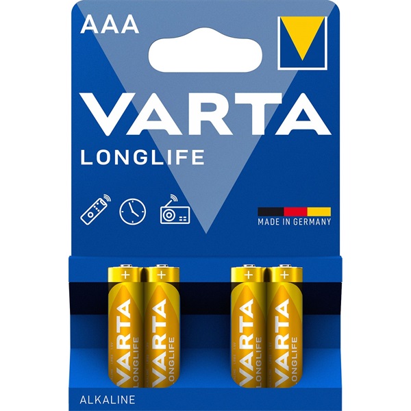 VARTA 4103101414 Longlife AAA alkáli mikroceruza elem 4db/bliszter