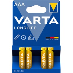 VARTA 4103101414 Longlife AAA alkáli mikroceruza elem 4db/bliszter