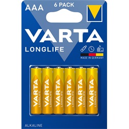 Varta 4103101416 Longlife AAA (LR03) alkáli mikro ceruza elem 6db/bliszter