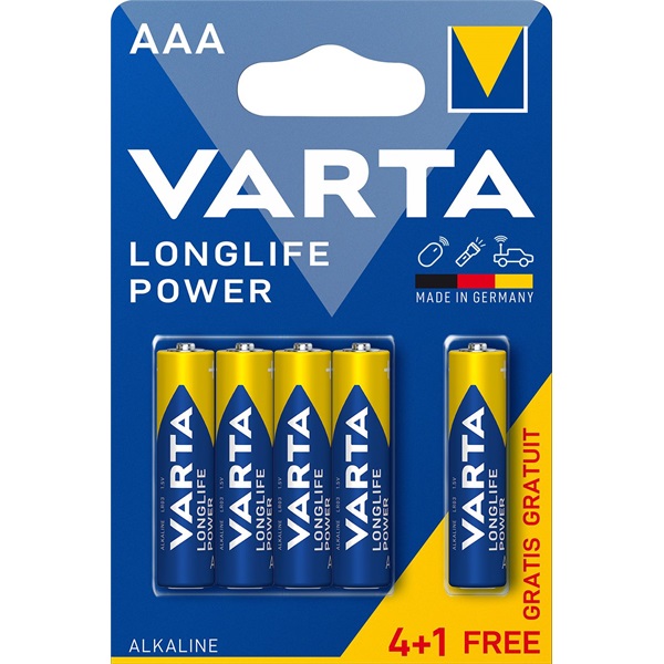 VARTA 4903121415 Longlife Power AAA (LR03) alkáli mikroceruza elem 4+1db/bliszter