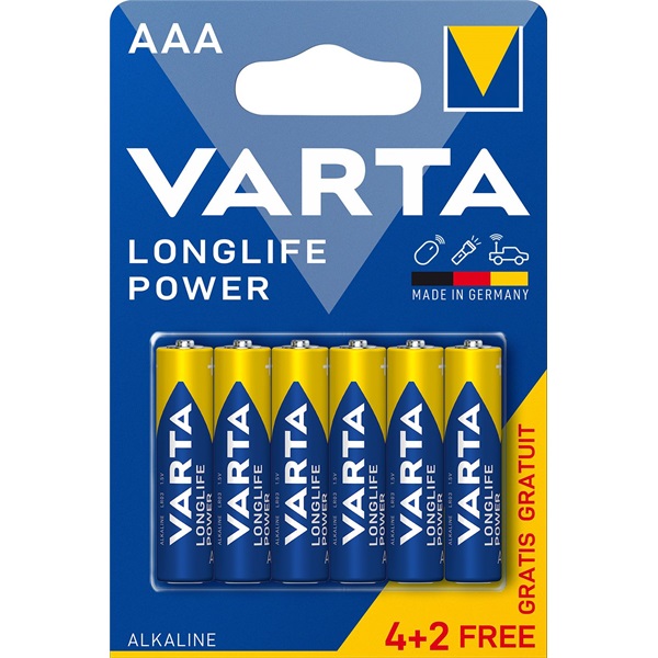 VARTA 4903121436 Helps Longlife Power AAA (LR03) mikroceruza elem 4+2db/bliszter