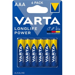 VARTA 4903121446 Longlife Power AAA (LR03) alkáli mikroceruza elem 6 db/bliszter