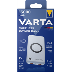 Varta 57908101111 hordozható 15000mAh vezeték nélküli töltő power bank