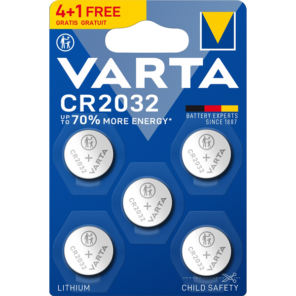 Varta 6032101495 CR2032 lítium gombelem 4+1db/bliszter