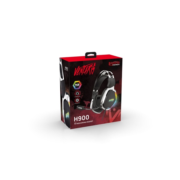 Ventaris H900 RGB 7.1 fekete-ezüst gamer headset (Újracsomagolt)