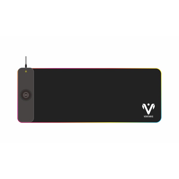 Ventaris VMP911-SXXL Quasar Fibra RGB világítású egérpad vezeték nélküli töltővel textil-gumi 800 x 300 x 4mm