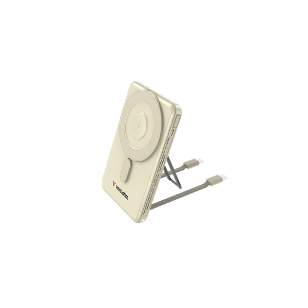 Verbatim 32253 Charge n Go 2C 5000mAh arany vezeték nélküli mágneses kitámasztható powerbank 2xUSB-C kábellel
